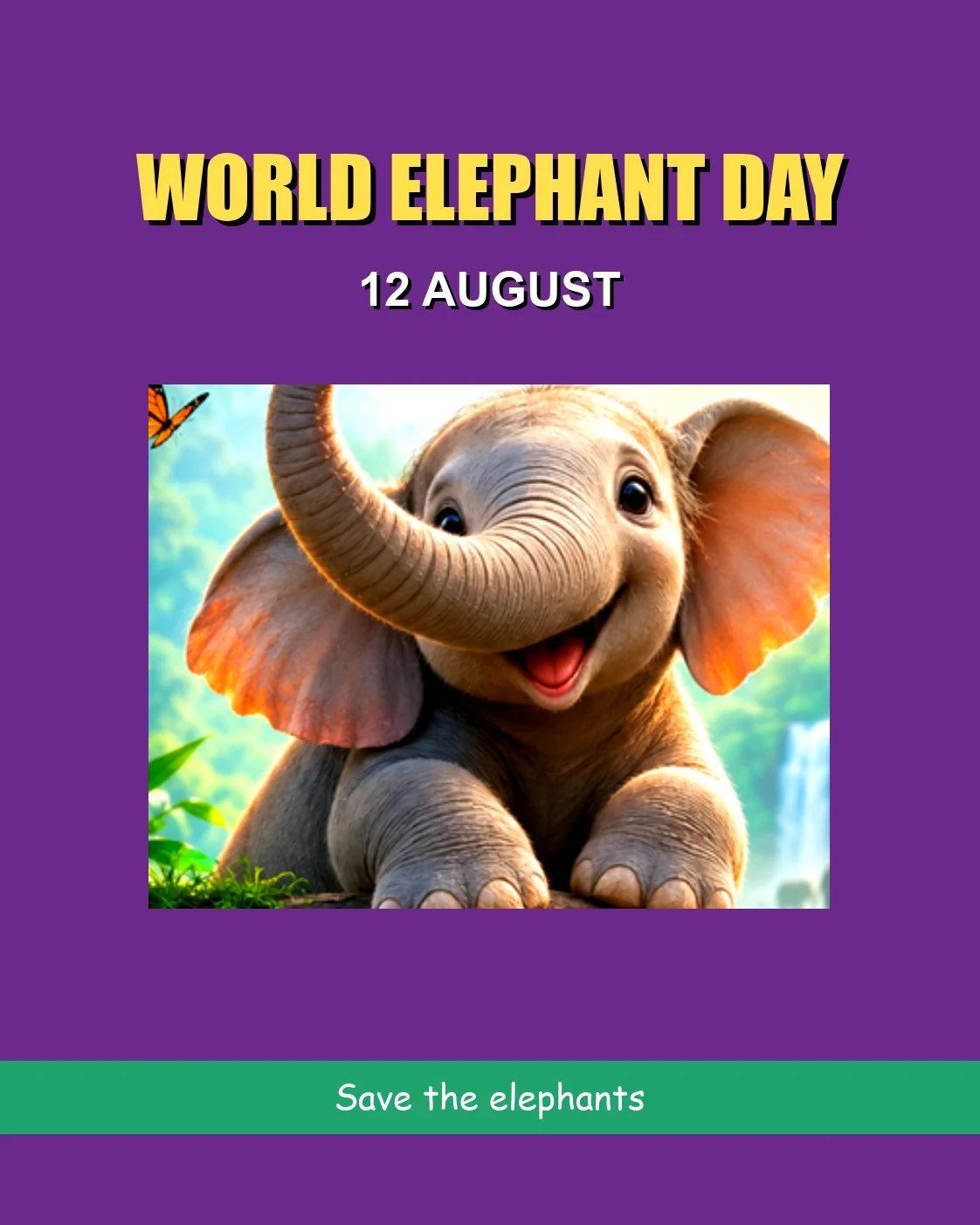World Elephant Day post, typical version