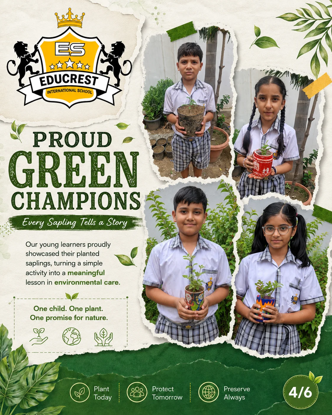 Designed plantation drive creative for a school social media feed