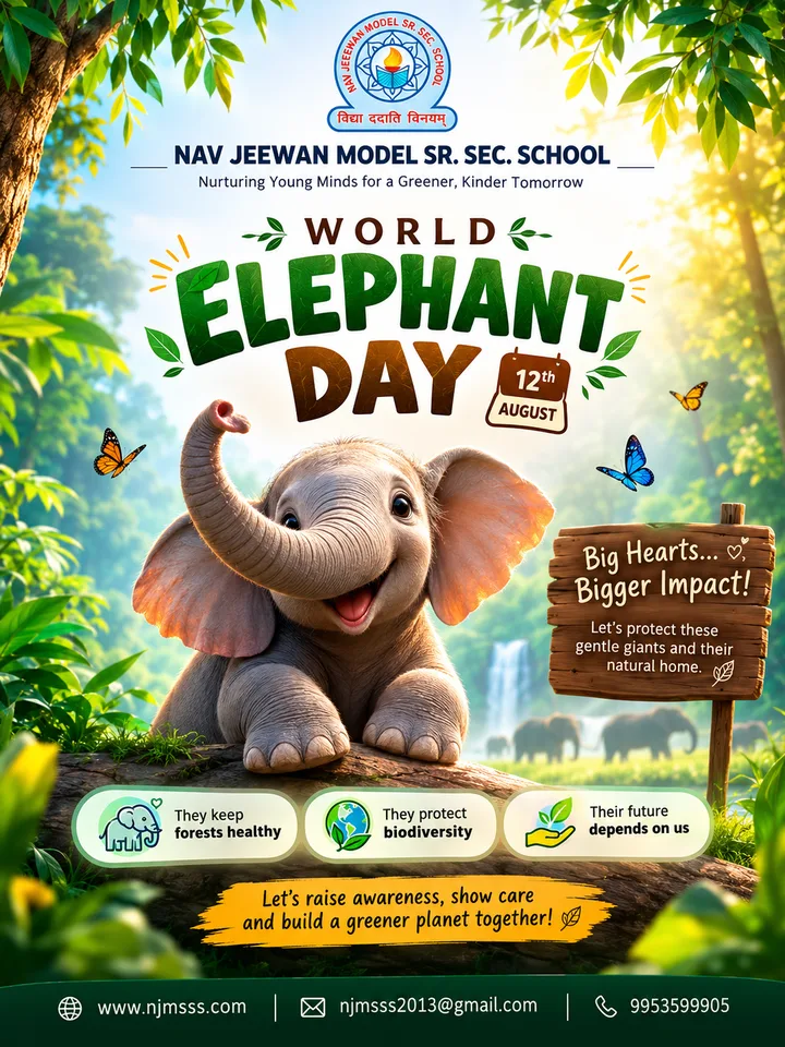 World Elephant Day creative designed for a school social media feed