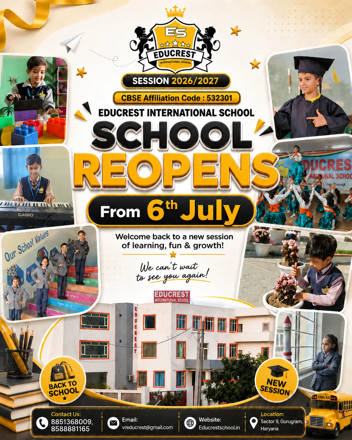 New academic session reopening creative designed for a school social media feed